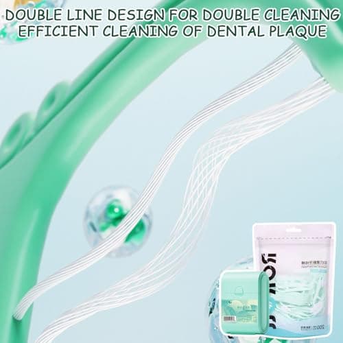 AYNKH 252 Disposable Compartmentalised Floss, Travel Pack, Mint Double, Flossing Stick, Multi-Functional Dental Cleaning Tools, Portable Floss, Oral Cleaning Stick, Flossing — view 3
