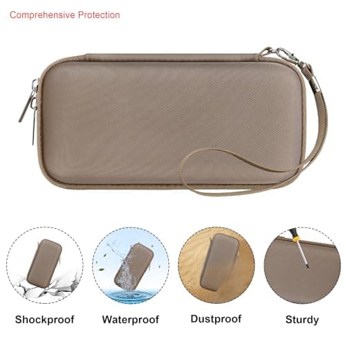 Elonbo Carrying Case for Garmin Xero C1 Pro Ballistic Precision Chronograph, Range Shooting Chronograph Travel Bag, Xero C1 Pro Chronograph Cover Holder, Pocket Fits Charging Adapters Tripod, Brown — view 3