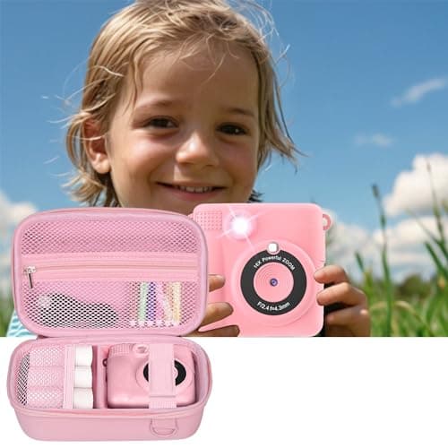 Leayjeen Kids' Instant Camera Case, Compatible with HiMont/Manttely/CAMCLID/GREENKINDER/Gofunly/Hangrui Brands, Includes Hand Strap and Shoulder Strap (Case Only) Pink — view 6