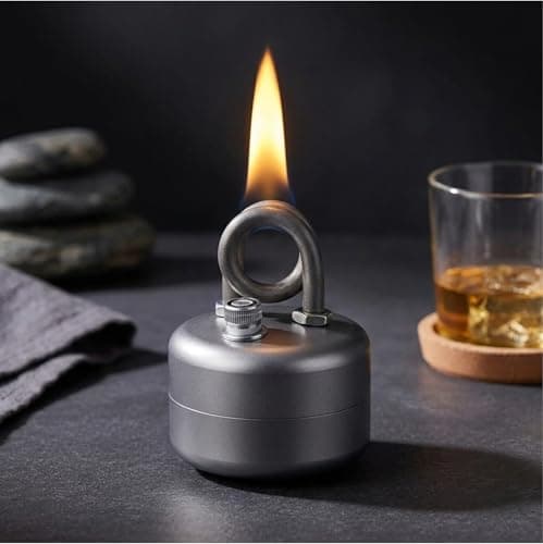 Alcohol Stove for Backpacking, 3.5oz Ultra-Lightweight Mini Alcohol Burner with Stand, Fast Boiling Brass Camping Stove for Outdoor Cooking, Hiking & Emergency Kits Grey — view 5