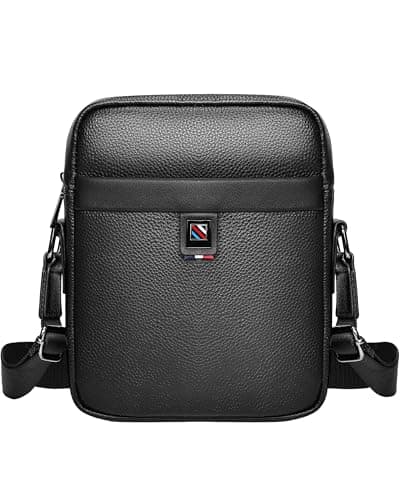 Leathario Mens Shoulder Bag, Genuine Leather Man Bags for Men