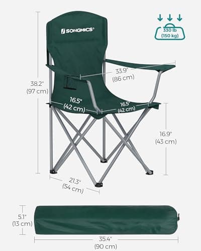 SONGMICS Set of 2 Folding Camping Chairs, Max. Load Capacity 150 kg — view 3