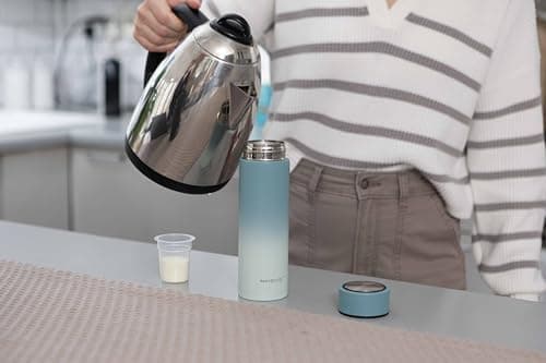 Nuby Limited Edition RapidCool Portable Baby Bottle Maker Twin Pack - Formula Feed in 2 Minutes | Ideal for Travel Bottles and Night Feeds | Includes Milk Powder Dispenser, Digital Lid & Flask (Blue) — view 3