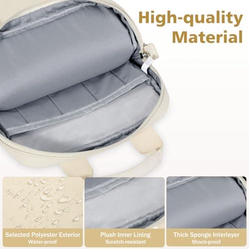 MoKo 10-13 inch Tablet Sleeve Bag for iPad Pro/Air M4 13inch, Pro 12.9/11", 10.9" iPad 10th/Air 5/4th, Galaxy Tab S8+/S9+ 12.4, Carrying Case with Multi-Pockets & Removable Shoulder Strap, Light khaki — view 3