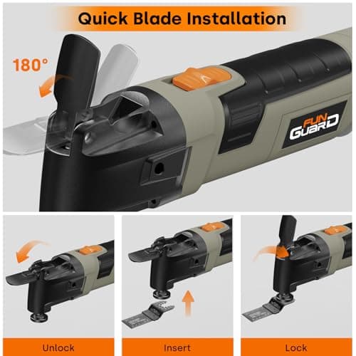 Funguard Oscillating Multi Tool, 300W 15000-22000OPM, 3.5°Oscillation Angle — view 3