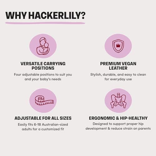HACKERLILY HipSurfer Hip Seat Baby Carrier & Bum Bag For 0-3 Years Babies - Multi-Award Winning, Ergonomic Baby Hip Carrier For Newborns & Toddlers, Vegan Leather, Inbuilt Storage (TAUPE) — view 4
