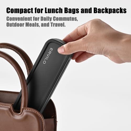 Travel Cutlery Set with Case, Stainless Steel Camping Utensils, Reinforced Case with Snap-Lock Closure, Include Fork Spoon Knife Chopsticks, Portable Lunch Box Silverware for Picnic Office, Black — view 6
