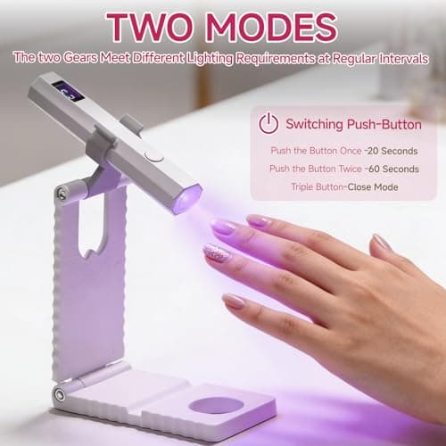 UV Lamp for Gel Nails Mini UV Handheld with Stand 20/60S UV Light Dryer — view 4