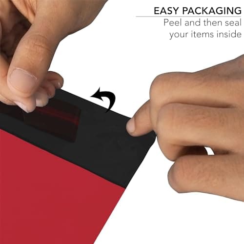 iSOUL Poly Mailer Bags 12x16 Self-Seal, Shipping Envelopes Strong, Waterproof, Tamper-Proof Polythene Packaging for Clothes, Bedding & Parcel Bag Shipping Post Bag Envelopes 50 Pack Red — view 2