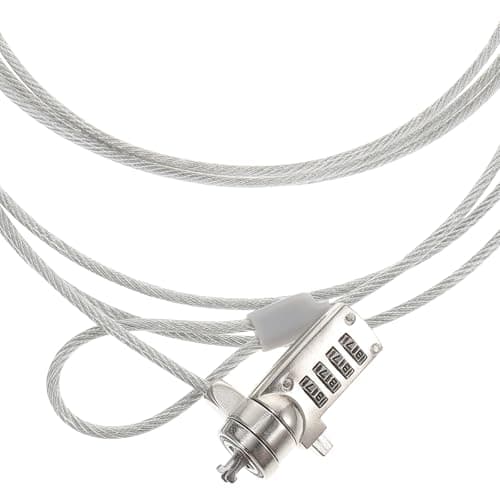 Mikikit Portable Password Laptop Lock with 1.8m Steel Cable and Zinc Alloy Material for Greater Security and Easy Connection, Suitable for Laptops and Projectors in Office and Travel Use