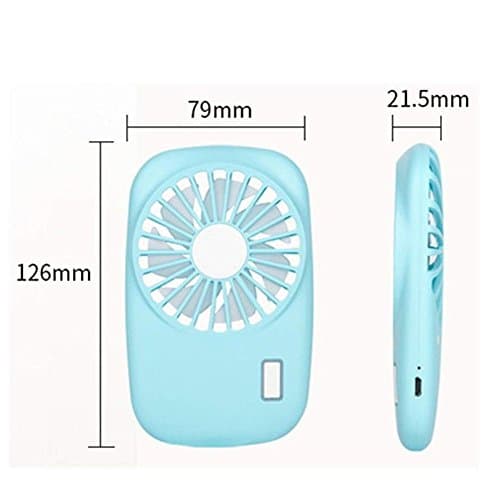 YAYY Handheld Fan Mini Fan Powerful Small Personal Portable Fan Speed Adjustable USB Rechargeable Cooling for Kids Girls Woman Home Office Outdoor Travel(blue) — view 6