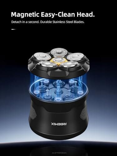 Reemix Head Shaver for Bald Men, 6 Floating Heads, 10000 RPM Motor — view 2
