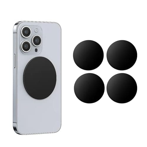 sphires 4 Pack Metal Plate for Magnetic Phone Car Mount 4 X Round Metal Plate for Car Magnetic Phone Holder