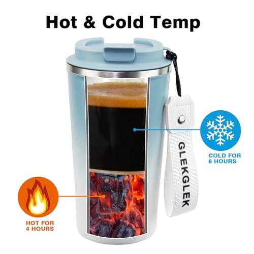 GLEKGLEK 500ml Insulated Travel Mug with Lid and Strap — view 2