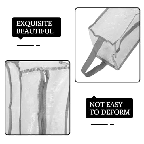 2pcs PVC Shoe Cover Bag for Sneakers and Shoes, White — view 3