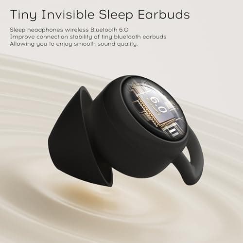 sunvito Sleep Earbuds Bluetooth 6.0 for Side Sleepers, LED Screen, Black — view 5