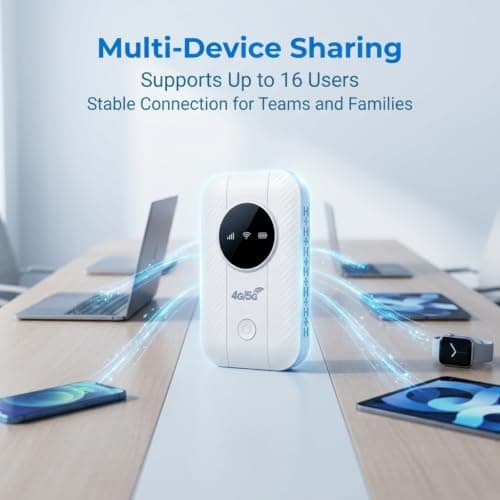 4G LTE Portable WiFi Hotspot, 2100mAh, 12H Battery, 16 Devices — view 4