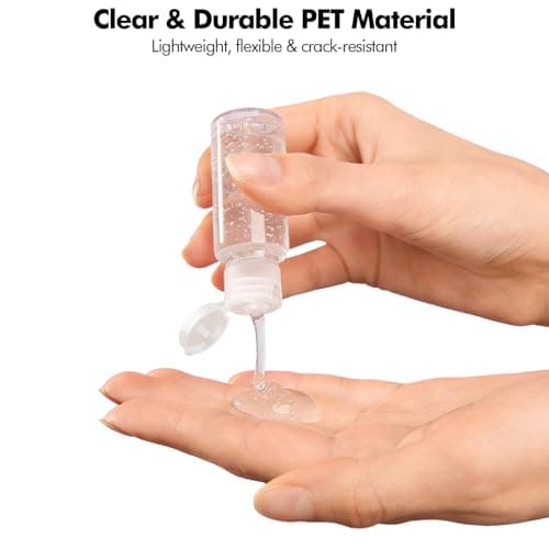 Lunhoo 15 Pcs 15 ml/0.5 oz Clear Plastic Small Travel Bottles for Toiletries, Mini Refillable Cosmetic Sample Containers with Filp Cap for Shampoo Lotion Foundation Essential Oils — view 3
