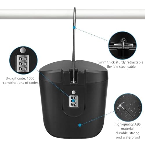 Beach Safe For Valuables, 2L Combination Security Case Lock Bucket, Waterproof Anti-Theft Travel Safe, For Stowing A Wallet, Cell Phone,Sunglasses,Keys,ID Cards,Driver’s License,Credit Cards,Gewelry — view 6