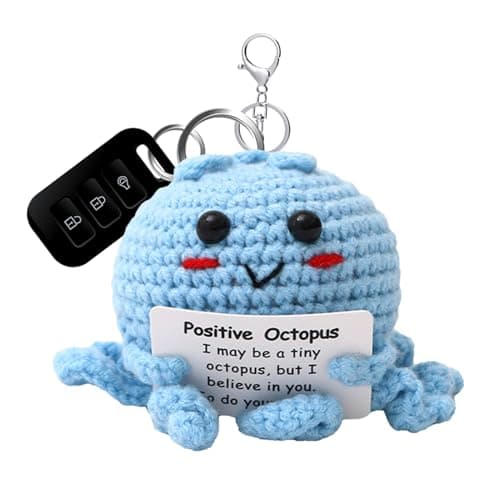 Positive Animals – Knitted Octopus Doll With Encouragement Card | Motivational Toy For Students Teachers Men Women Girls Boys Coworkers | Handcrafted Crochet Gift — view 5