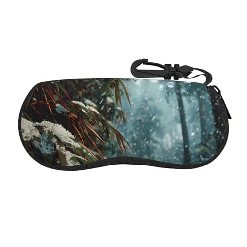 JZSLMJ Light and Portable Glasses Case with Unique Winter Bamboo Forest Print for Ideal Accessories for Travel