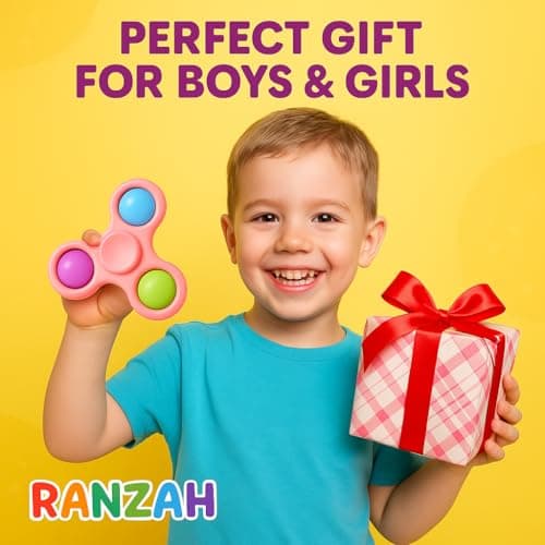 Ranzah Hand Fidget Spinner Toy Finger Bubble Pop Sensory ADHD Anxiety Stress Relief Gift Party Travel Toy For kids Teens Adults (Pink) — view 3