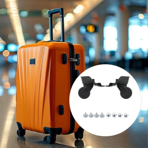 SHANOER 1 Pair Black 9.1x10.7x4.9cm Suitcase Luggage Wheels Axles Deluxe Repair Replacement Kit — view 2