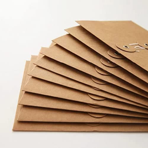 10pcs A5 Kraft Paper Envelopes Portfolio Foolscap File Folders Document Folder with String Fastener Closure Wallet Pockets File Bags Storage Pouch Paperwork Organizer Bag for Office School Home — view 4