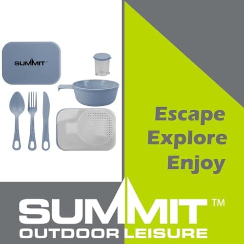 VFM e-Store - Summit Mess Set Cutlery, Chop Board, Spice Pot Bowl & Mug - Camping, Travel Holiday Accessories for Summer - 13cm X 18cm Blue X 1 — view 4