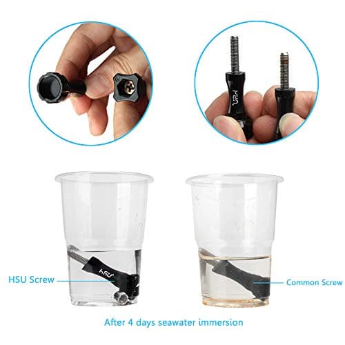 HSU 3PCS Aluminium Alloy Thumbscrew Set for Action Camera Accessory (Black) — view 4