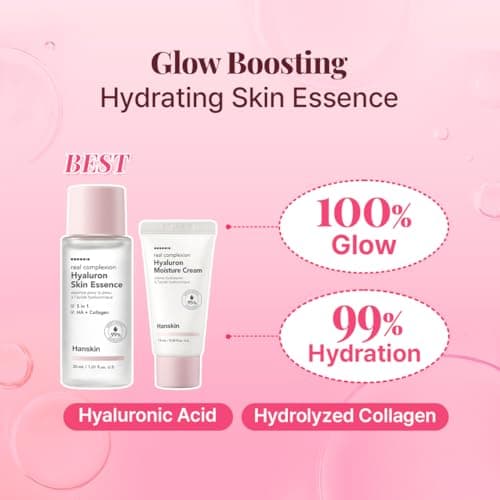 Hanskin Glass Skin On The Go Set, Essential Travel Skincare Set for Glowing Skin on the Plane, Cleansing Oil Skin Essence and Moisturiser [Set of 4/30 ml Each] — view 5