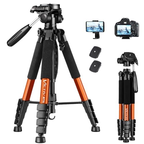 Victiv 182 cm Aluminium Camera Tripod, Lightweight Compact Travel Tripod