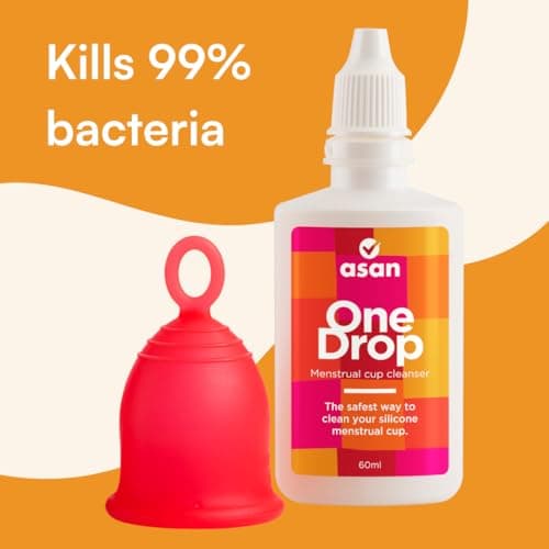 Asan OneDrop Menstrual Cup Cleanser, 60 ml | A Natural & Safe Way to Wash Your Cups | Portable Travel Bottle for Hygiene On the Go | Steriliser to Remove Odour & Stains | Eco-Friendly Period Product — view 3