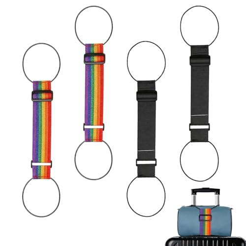 4 Pcs Luggage Connector Straps for Suitcases, Adjustable Luggage Straps