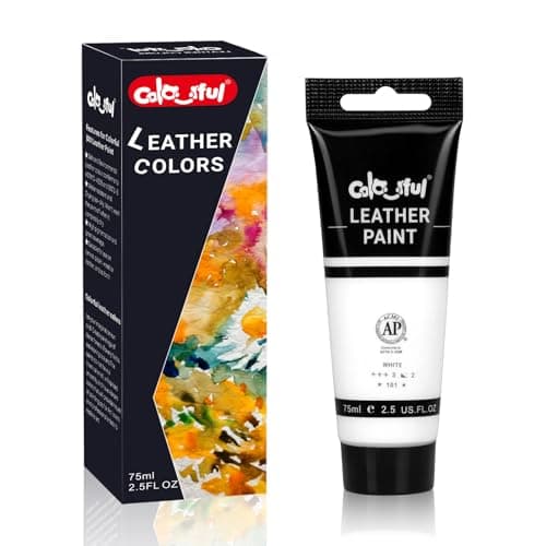 Colorful Leather Paint 2.5oz White for Shoe Painting & Leather Projects