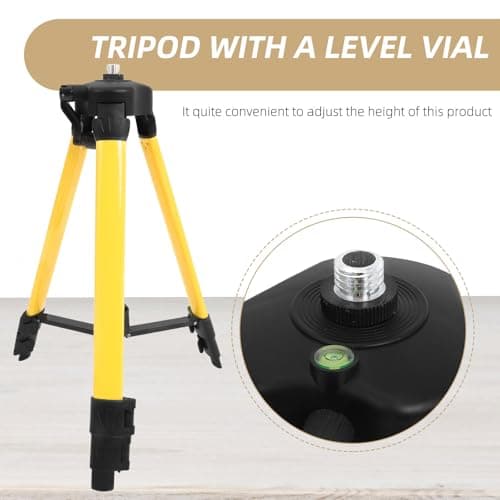 Steel Nylon Spirit Level Tripod Yellow Adjustable Height 1.2m — view 3
