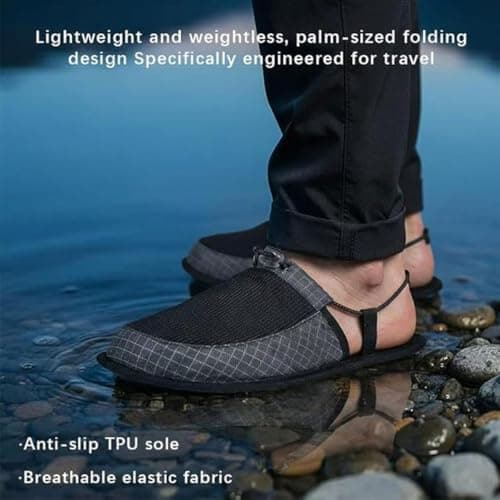 Ultralight Foldable Camp Shoes Portable Travel Slippers for Hiking (Orange, Adult, Men, Medium, Alpha, UK Footwear Size System, Medium) — view 5