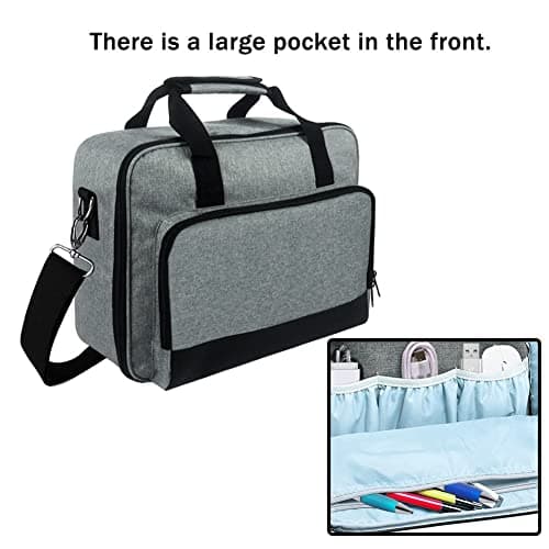Oaqmvgin Projector Bag with 3 Front Pockets Inner Zipper Pocket for Manuals — view 3