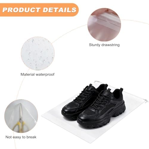 25PCS Shoe Bag Shoe Storage Bags Multifunctional Travel Waterproof Underwear Bag Waterproof Dustproof Transparent Drawstring Storage Bag (30×40cm) for Packing Adults Kids Shoes Luggage Organization — view 2