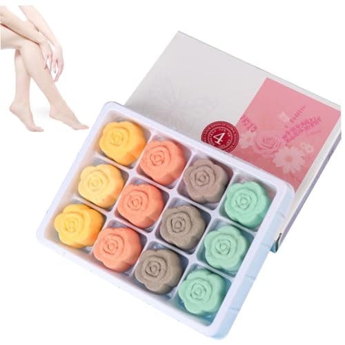 Foot Bath Bombs 12PCS/Set Natural Foot Soaking Salts with 4 Lavender Jasmine Rose Chamomile Aroma for Feet Callus Dry Cracked Stubborn Feet Odor Scents — view 4