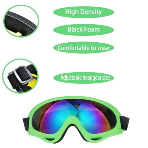 Snow Goggles Men Women, Motorcycle Anti Fog UV400 Spherical Lens (Green) — view 3