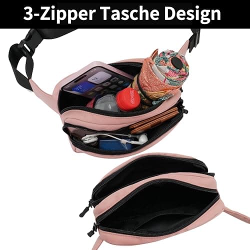 IHIGOGOFA Bumbags Waist Fanny Pack Fashion Bum Bag with 30cm Extended Belt for Dog Walking Climbing Hiking Travel Cycling Girls Ladies Men Women (Pink) — view 4