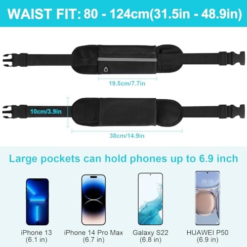 2 Pack Adjustable Running Belts for Women Men Suitable for All Phones — view 3