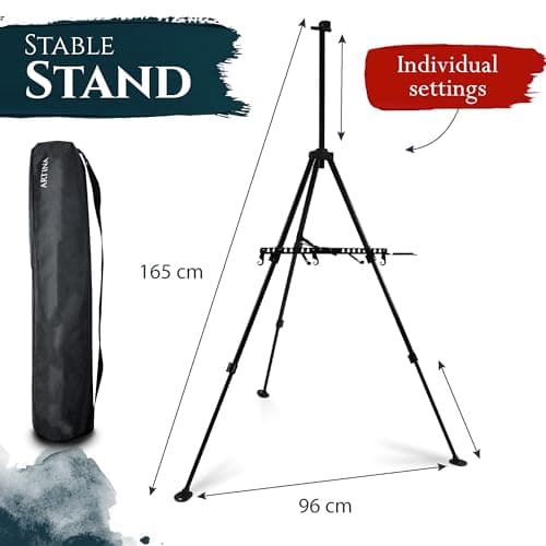 Artina Foldable Tripod Painting Easel Stand for Canvases up to 82cm Metal — view 2