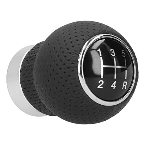 Baxnore 5 Speed Gear Shift Knob Genuine Leather Universal Shifter Stick with Adapter Screw Hex Wrench for Manual Transmission Cars Black 6.5x5cm — view 6