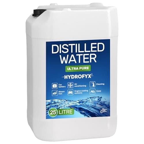 HYDROFYX 25L Laboratory Grade Distilled Water – 0 PPM TDS Mineral Free Water for Engineering, Laboratory & Commercial Applications – UK Produced