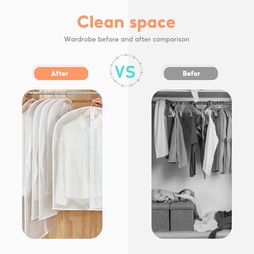 10 Pack Garment Dress Bags Covers with Zip (5Pcs 60*100CM + 5Pcs 60*120CM) — view 3