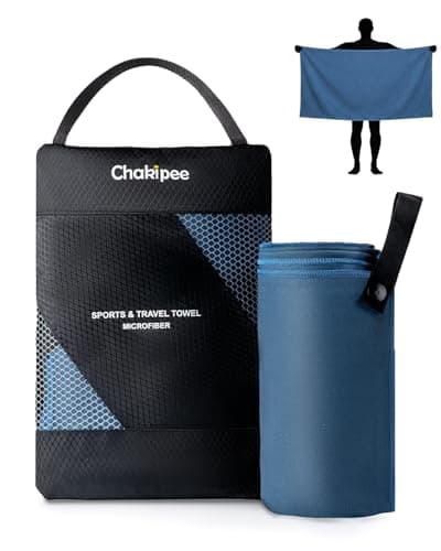Chakipee Quick Dry Microfibre Towels Travel & Camping Microfiber Towel. Fast Drying, Super Absorbent & Ultra Compact for Travel, gym, sports, camping, Beach & hiking, 1 Pack, 150 x 75cm, Navy Blue