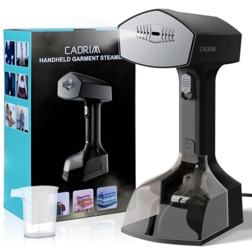 Cadrim Clothes Steamer, 1800W, 2 in 1 Portable Handheld Steamer with Ironing Option, 45g/min Powerful Steam, 350ml Water Tank, Steamer Clothing for Home, Travel and Office (Black)