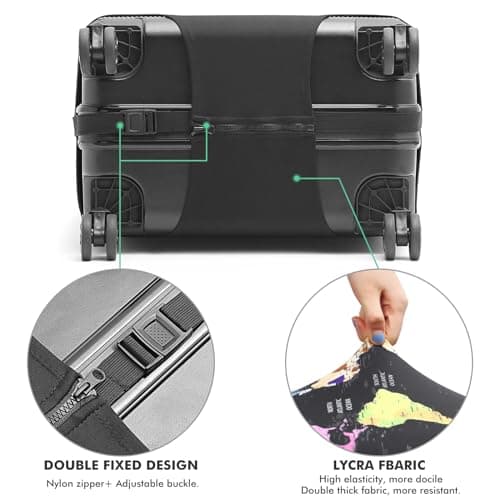 wxlmom Suitcase Covers Protectors XL Brown 3D Print Design Scratch and Dust Protection,Water Resistant Elastic Luggage Covers with Zipper for Suitcases Large,Quick Fix and Remove — view 2